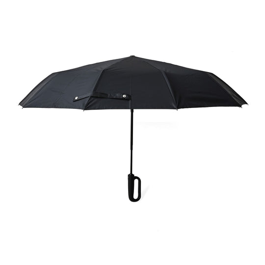 Sturmfester Regenschirm, C-Griff, Automatik, UV-Schutz UPF 30 (blockt 96,7 % UV-Strahlen), antikorrosiv, 10K-Glasfaserrahmen, Utility-Griff, leicht (440 g), mit Aufbewahrungstasche, 23 Zoll, Rot