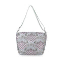 Jacquard-Tasche aus Poly-Satin mit Futter und Reißverschluss, Innentasche, türkis