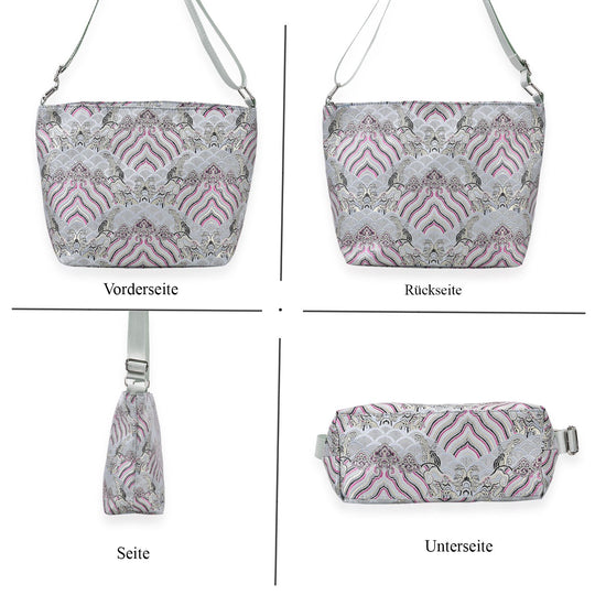 Jacquard-Tasche aus Poly-Satin mit Futter und Reißverschluss, Innentasche, gold