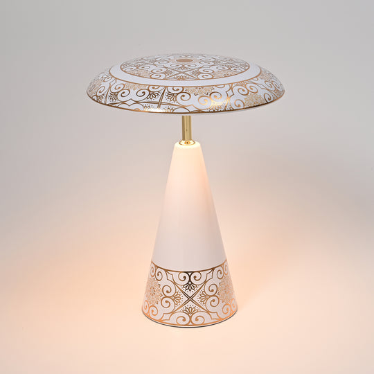 Kabellose Tischlampe mit Touch-Steuerung, Magnetdesign, Melamin, Orientalisches Muster, 23x31?cm, Schwarz
