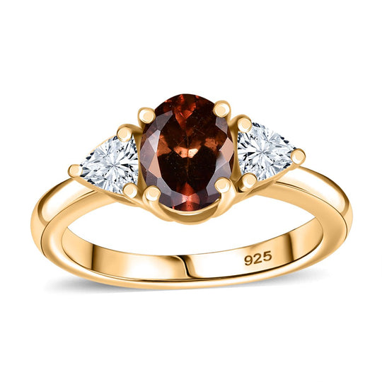 AA Natürlicher Bekily Farbwechsel Granat, Moissanit Ring 925 Silber 750 Gelbgold Vermeil (Größe 21.00) ca. 1.98 ct