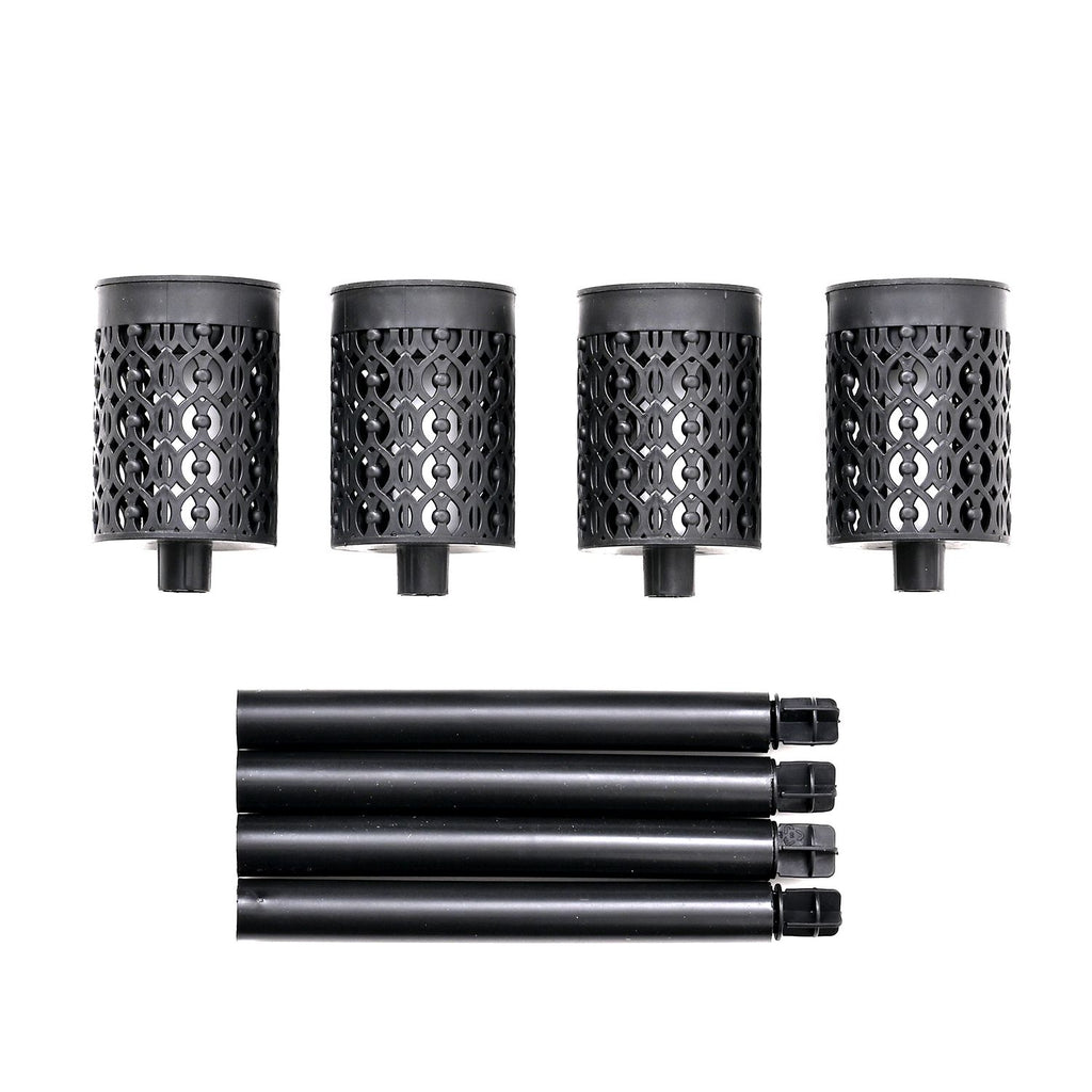 4er Set - Solar LED Gartenlichter, Flackerflamme, Kunststoff, 5.5x36?cm, Schwarz