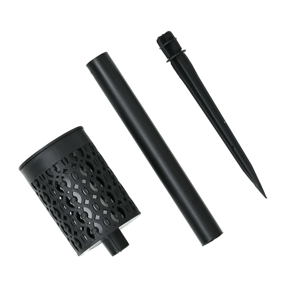4er Set - Solar LED Gartenlichter, Flackerflamme, Kunststoff, 5.5x36?cm, Schwarz