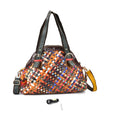 Chaos by Elsie Echtleder Crossbody Tasche mit RFID und Mini-Blitzlampe, Multicolor Gewebtes Muster, 38,5x17,5x32cm