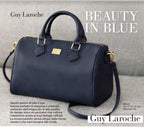 Guy Laroche Ladies Trunk Bag Double Handles Shoulder Strap 10 x 17 x 21cm Blau