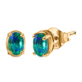 Pfau Triplett Quarz Ohrringe, 925 Silber vergoldet - 1,11 ct.