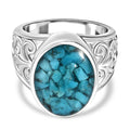 Sleeping Beauty Matrix Türkis Ring 950 Kupfer (Größe 18.00) ca. 7,00 ct