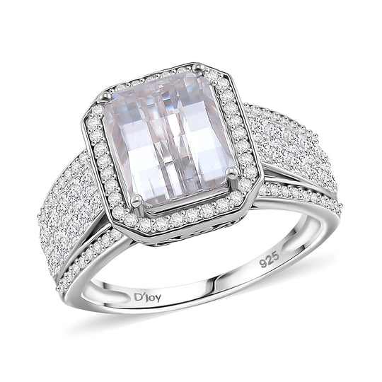 Moissanit Ring 925 Silber rhodiniert (Größe 17.00) ca. 4.85 ct