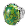 Grünes Türkis Ring Edelstahl (Größe 17.00) ca. 22,58 ct