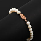 Süßwasser Perle (4.5 mm) Armband ca. 18 cm Nickelfreies Messing rosévergoldet