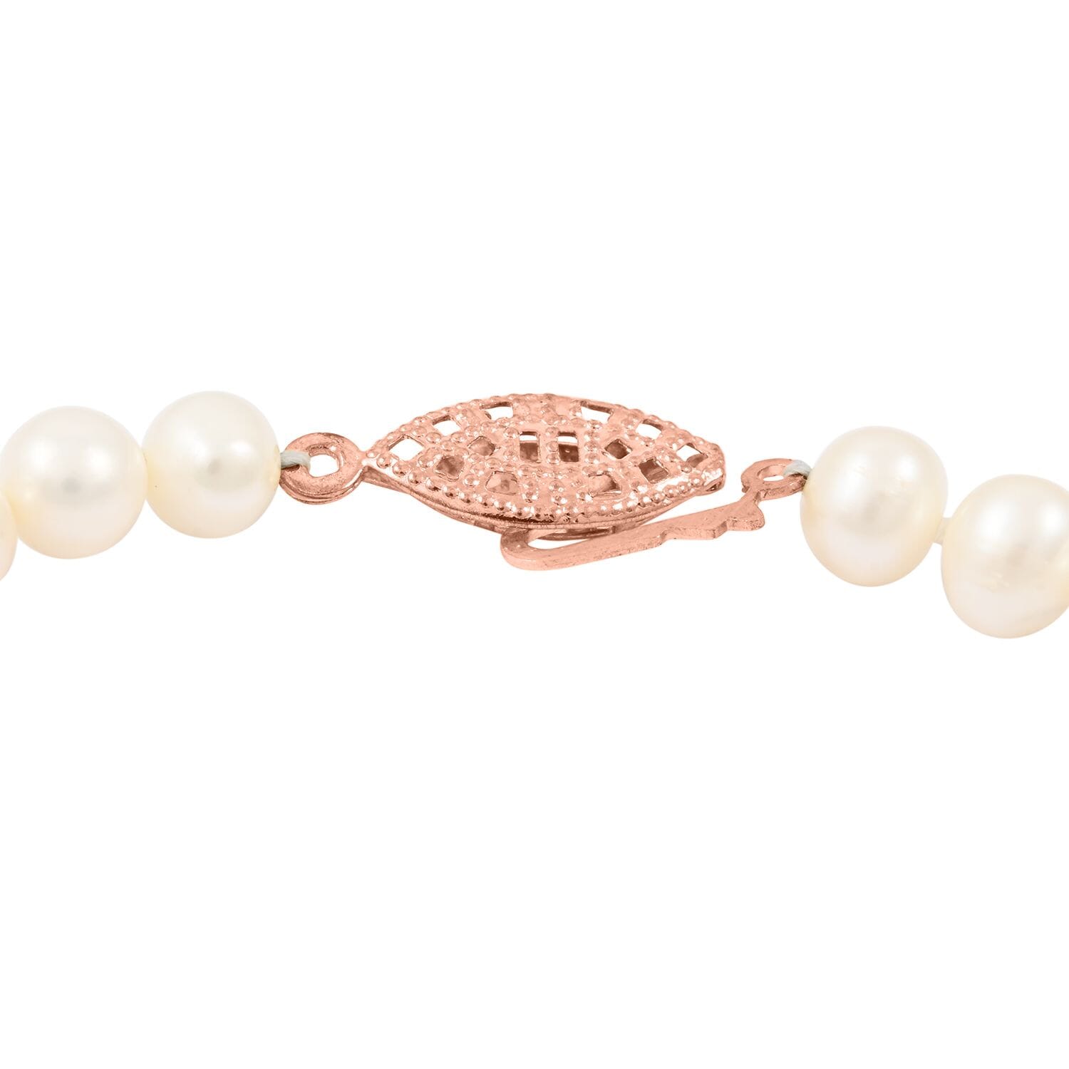 Süßwasser Perle (4,5mm) Armband, 18cm, Messing rosévergoldet