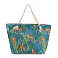 Handbemalte Tasche mit verstellbarem Kordelriemen, 50x17x38cm, Blatt mit Leopardenmuster