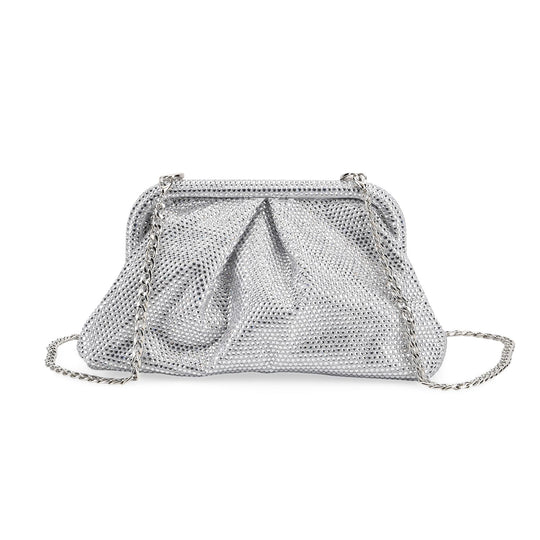 Designer Inspiriert- Schultertasche mit Kristallbesatz, Größe ca. 24x10x13 cm - Schwarz