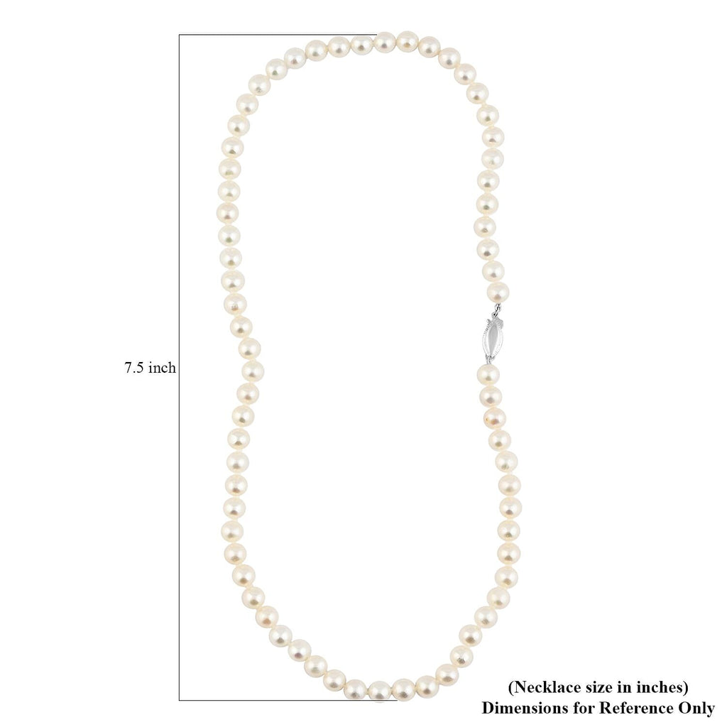 Süßwasser Perle (4.5 mm) Halskette ca. 45 cm Nickelfreies Messing rhodiniert