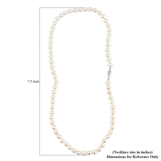 Süßwasser Perle (4.5 mm) Halskette ca. 45 cm Nickelfreies Messing rhodiniert