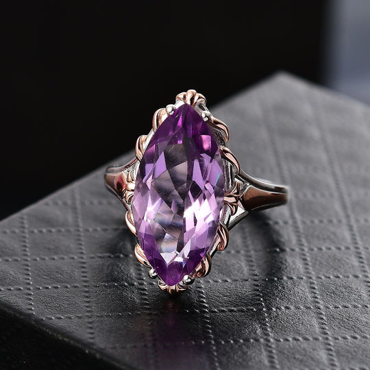 AA Rose De France Amethyst Ring, 925 Silber rhodiniert, (Größe 19.00) ca. 7.64 ct