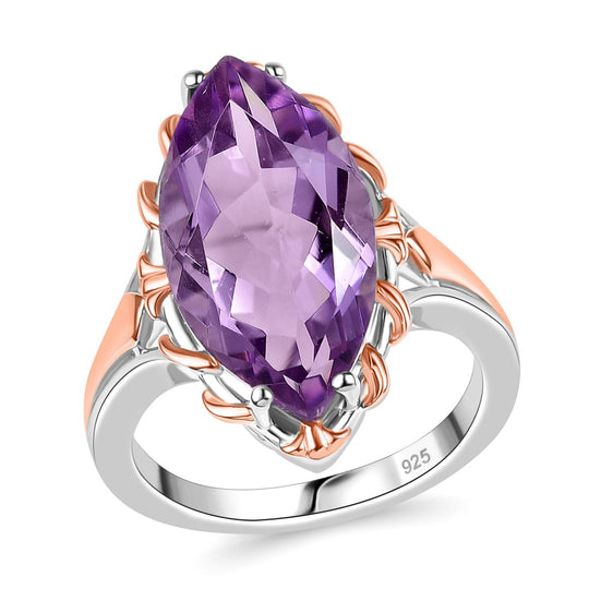 AA Rose De France Amethyst Ring, 925 Silber rhodiniert, (Größe 19.00) ca. 7.64 ct
