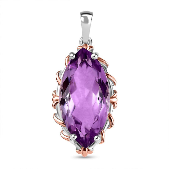 AA Rose De France Amethyst Anhänger, 925 Silber rhodiniert, ca. 7.40 ct