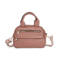 Crossbody-Tasche mit mehreren Reißverschlussfächern und abnehmbarem Gurt, 25x9x18cm, Rosa