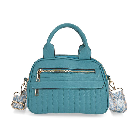 Crossbody-Tasche mit Mehrfachfächern, Kunstleder, 25 x 9 x 18 cm, Rosa