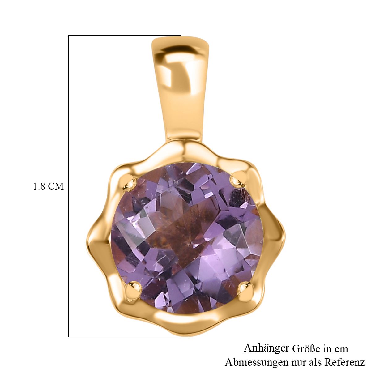 AA Rosa Amethyst Anhänger 925 Silber vergoldet ca. 2.70 ct