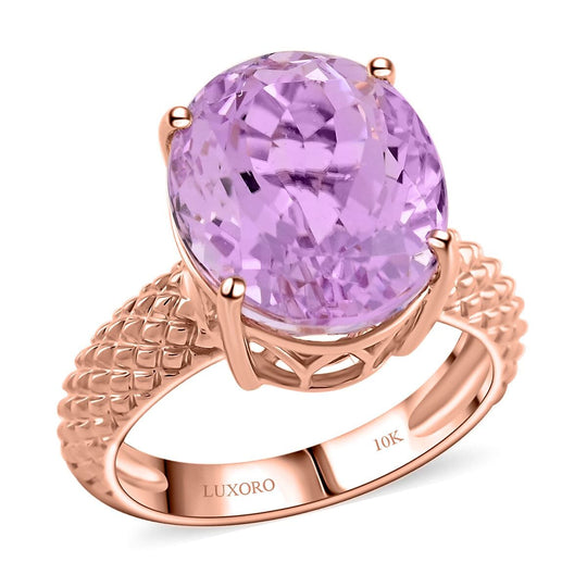 AAA Martha Rocha Kunzite Ring, AGI zertifiziert,  417 Gold (Größe 19.00)  (7-8 Werktage Lieferzeit) 10.65 ct