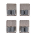 4er-Set Wandhaken aus Edelstahl, selbstklebend, für Besen und Haushaltsgeräte, 5,3x6,7cm, Silber