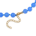 Blaue Jade, Roter Granat Halskette ca. Flexibles cm 925 Silber 750 Gelbgold Vermeil  ca. 218.53 ct