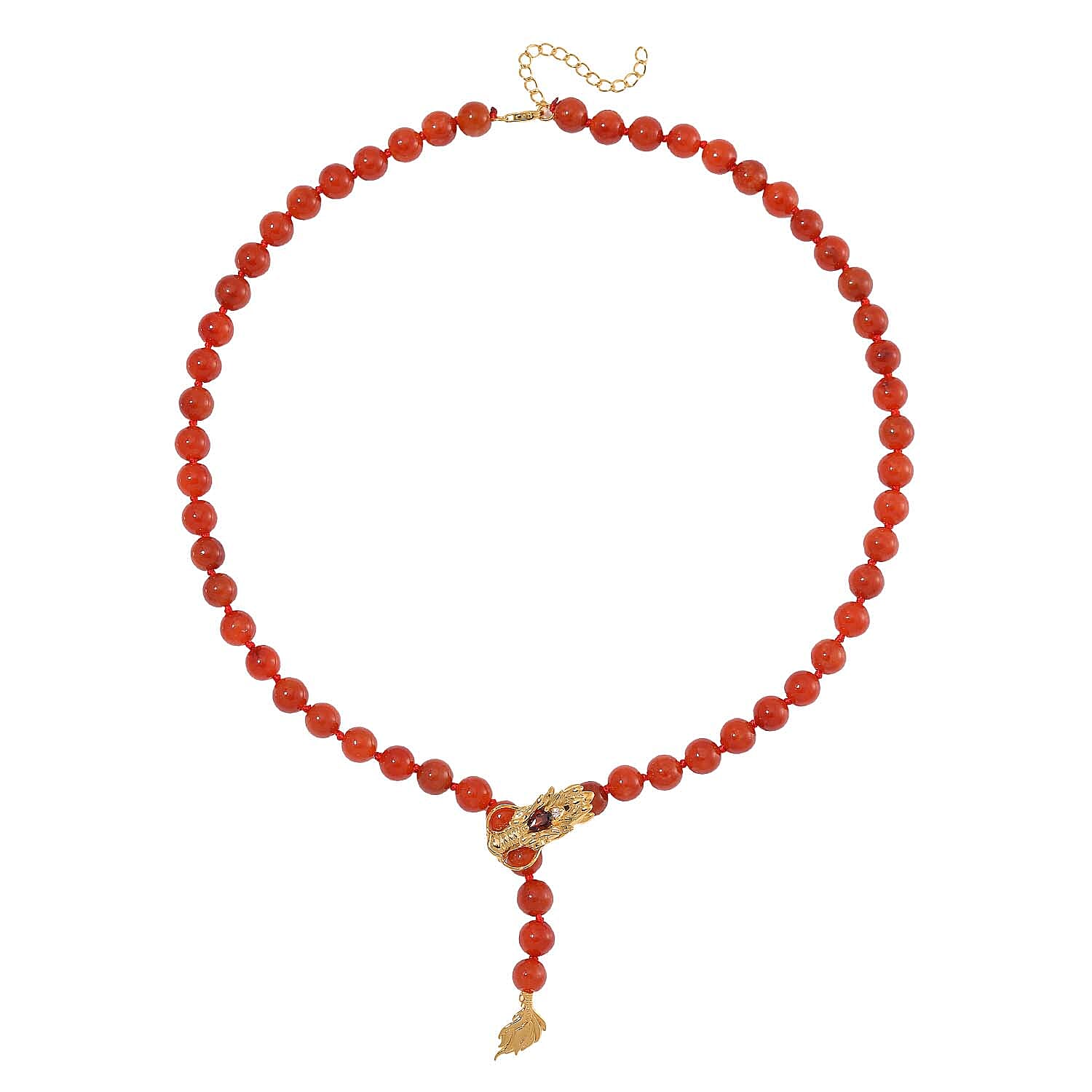 Rote Jade, Roter Granat Halskette ca. Flexibles cm 925 Silber 750 Gelbgold Vermeil (7-8 Werktage Lieferzeit) ca. 218.53 ct