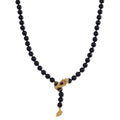 Schwarze Jade, Roter Granat Halskette ca. Flexibles cm 925 Silber 750 Gelbgold Vermeil (7-8 Werktage Lieferzeit) ca. 218.53 ct
