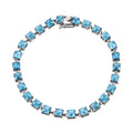 AAA Blaues Zirkon Armband, ca. 18 cm 925 Silber rhodiniert ca. 18.80 ct
