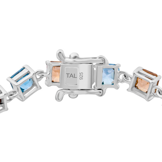 AAA Mehrfarbiges Zirkon Armband ca. 19 cm 925 Silber rhodiniert ca. 20.37 ct