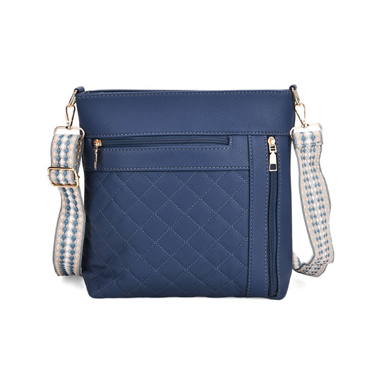 Crossbody-Tasche mit Steppmuster, Kunstleder, 21 x 13 x 7,5 cm, Schwarz
