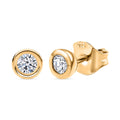 LUXURIANT SI-GH Labor Diamant Ohrringe, 925 Silber Gelbgold Vermeil - 0,25 ct.