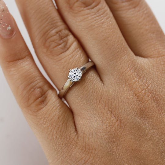 LUXURIANT DIAMOND - Lab Grown Diamant VS-EF SGL zertifiziert Ring 925 Silber 750 Gelbgold Vermeil (Größe 17.00) ca. 0.50 ct
