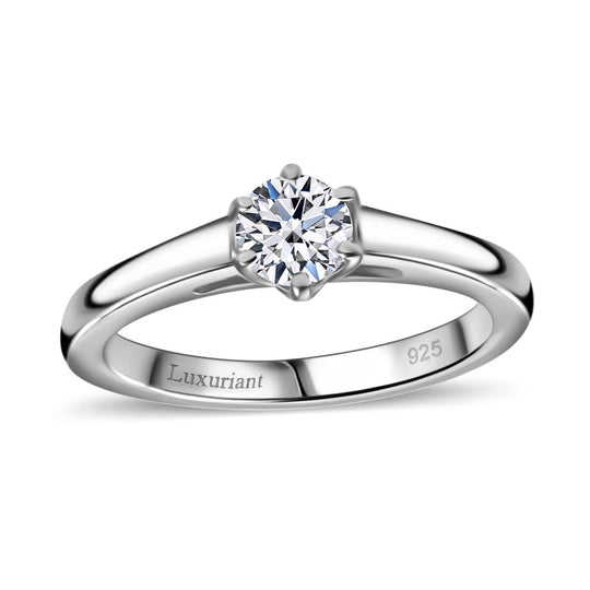 LUXURIANT DIAMOND - Lab Grown Diamant VS-EF SGL zertifiziert Ring 925 Silber 750 Gelbgold Vermeil (Größe 17.00) ca. 0.50 ct
