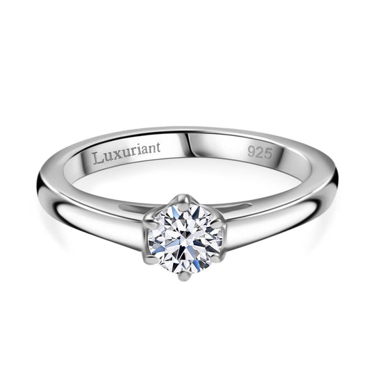 LUXURIANT DIAMOND - Lab Grown Diamant VS-EF SGL zertifiziert Ring 925 Silber 750 Gelbgold Vermeil (Größe 17.00) ca. 0.50 ct