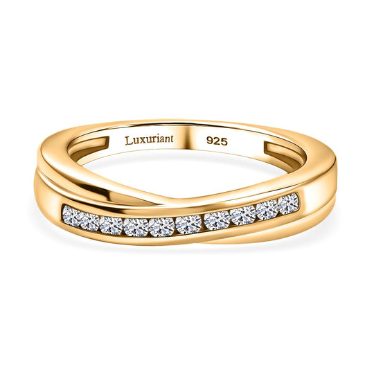 LUXURIANT DIAMOND - Lab Grown Diamant SI-GH Ring 925 Silber 750 Gelbgold Vermeil ca. 0.25 ct