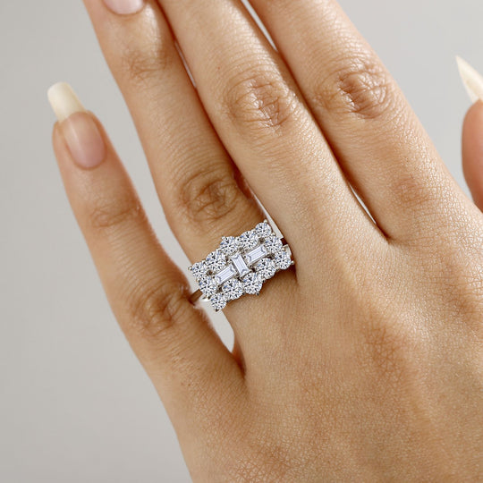 LUXURIANT DIAMOND - Lab Grown Diamant VS-EF SGL zertifiziert Ring 950 Platin (Größe 19.00) ca. 2.00 ct