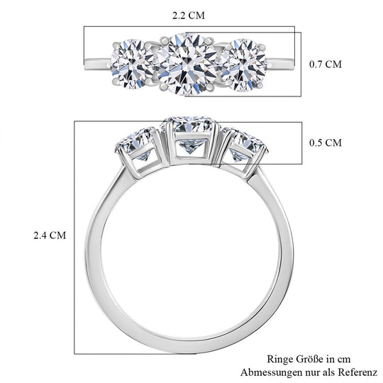 LUXURIANT DIAMOND - Lab Grown Diamant VS-GH SGL zertifiziert Ring 950 Platin (Größe 17.00) ca. 2.00 ct