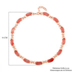 Kirsche Quarz Halskette, ca. 45 cm + 5 cm Extender, rosévergoldet ca. 250.00 ct