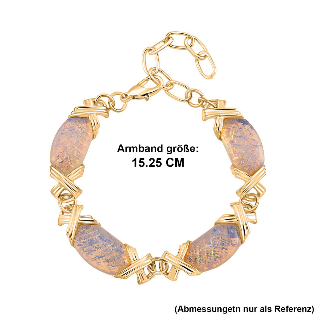 Opalit Armband ca. 15.25 cm + 5 cm Extender, gelb vergoldet ca. 65.00 ct