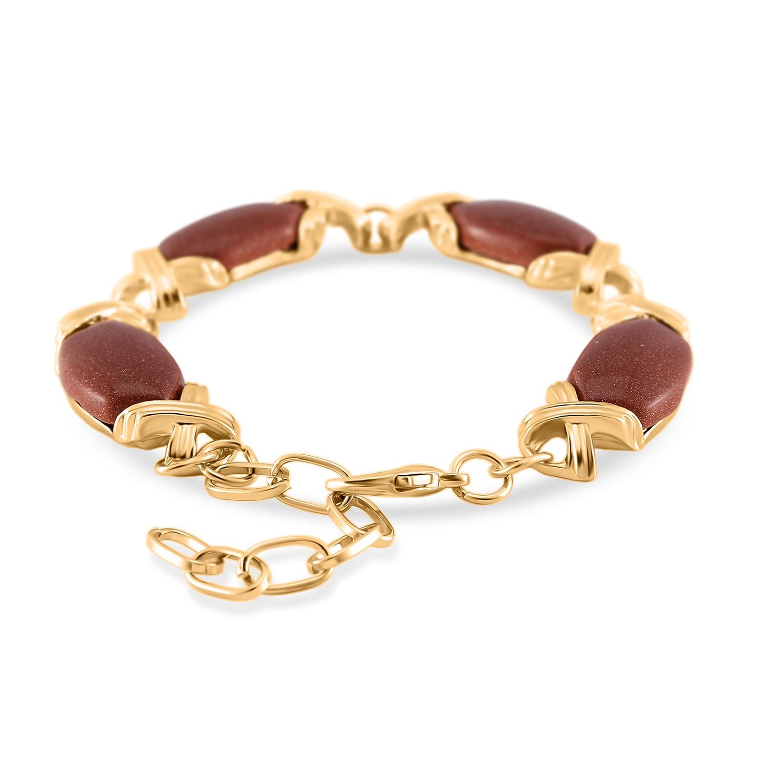 Sonnenstein Armband, ca. 15.25 cm + 5 cm Extender, gelb vergoldet ca. 65.00 ct