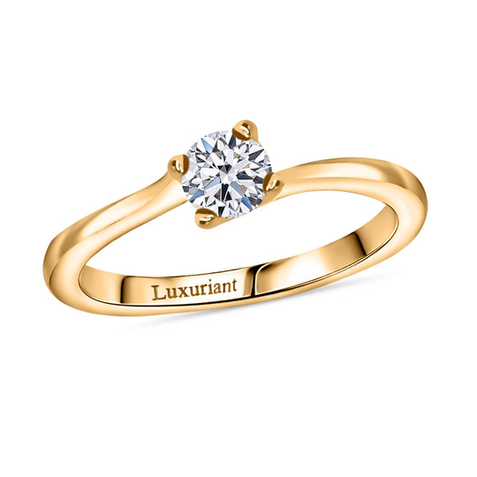 LUXURIANT SI-GH Labor Diamant Solitär Ring, 925 Silber rhodiniert - 0,33 ct.