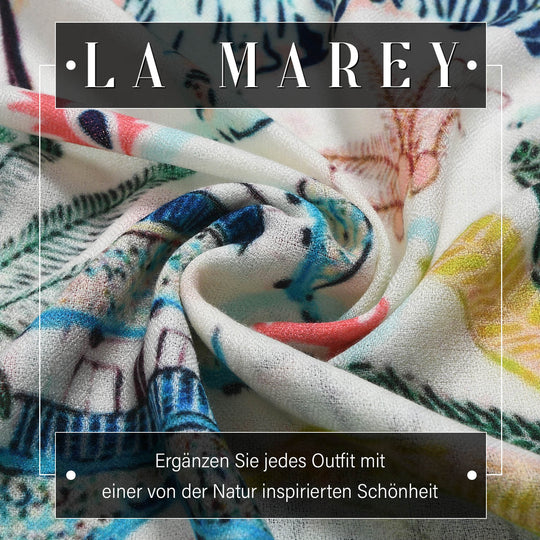 LA MAREY - Schal aus 100% Kaschmirwolle, Größe: 70x200 cm, Marineblau
