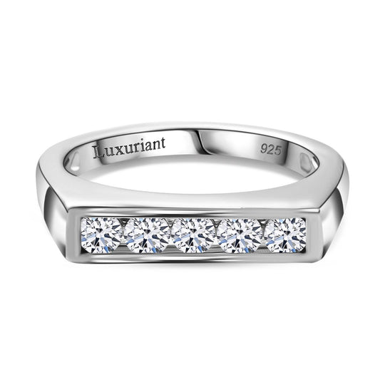 LUXURIANT DIAMOND - Lab Grown Diamant SI-GH Ring 925 Silber 750 Gelbgold Vermeil (Größe 18.00) ca. 0.50 ct