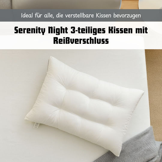 SERENITY NIGHT Weltpremiere: 5-in-1-Kissen mit echtem Daunen, Kunstdaunen und Memory-Schaum, 50x75cm
