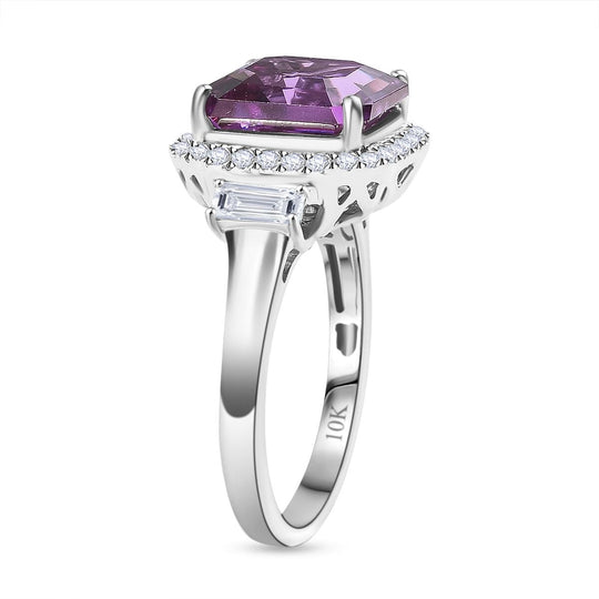 AAA Lab Grown Lila Saphir, Lab Grown Diamant AGI zertifiziert Ring 417 Gold (Größe 19.00) ca. 6.23 ct