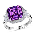 AAA Lab Grown Lila Saphir, Lab Grown Diamant Ring 417 Gold (Größe 20.00) ca. 6,23 ct