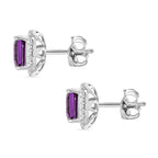 AAA Lab Grown Lila Saphir, Lab Grown Diamant AGI zertifiziert Ohrringe 417 Gold ca. 5.05 ct